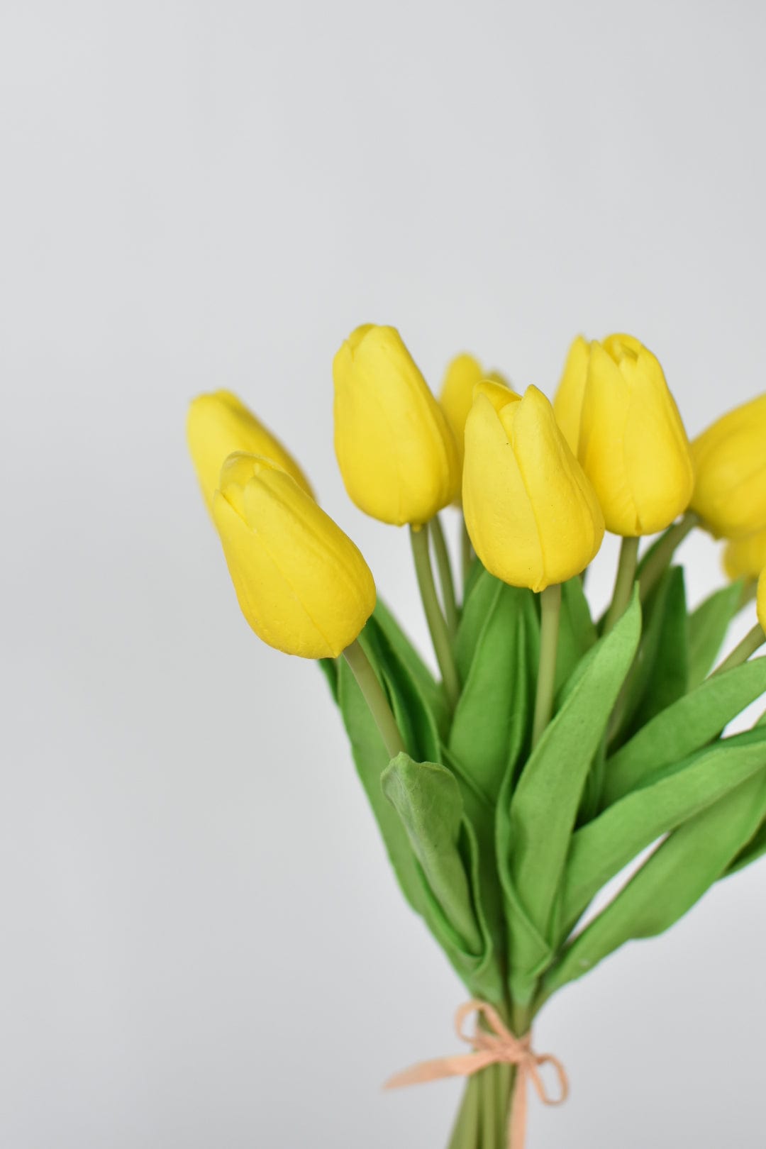 13.5" Faux Real Touch Yellow Tulip Bundle : 12 Stems